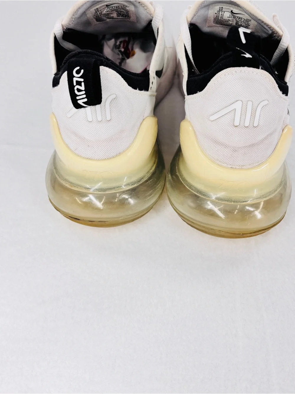 Nike Air Max 270 Womens White Black AH6789-100 Running Shoes Sneaker Size 10